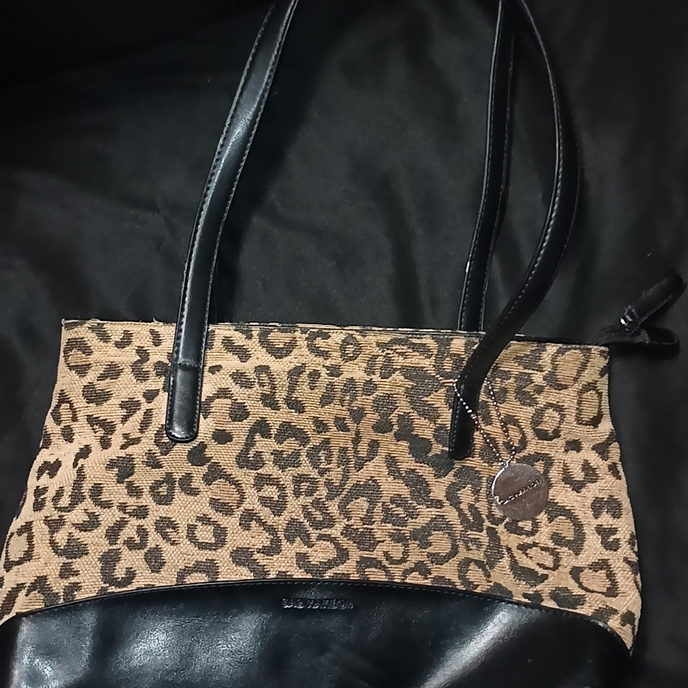 Sag Harbor Leopard Print Tote Bag with Black Accents